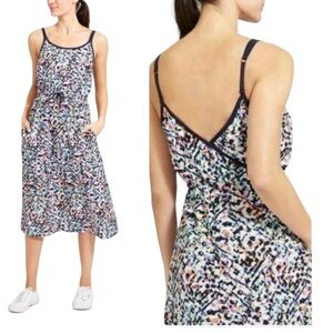 Athleta Sunbeam Easy Breezy Multicolor Spaghetti Strap Midi Dress